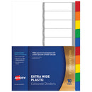 Avery Dividers A4 10 Tab Coloured Pre-Printed Extra Wide L7411-10