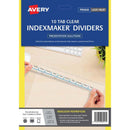 Avery Indexmaker A4 10 Tab Clear With Easy Apply Label L7455-10