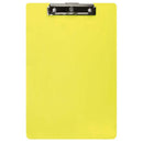 FM Clipboard Neon Yellow Foolscap Transparent Plastic