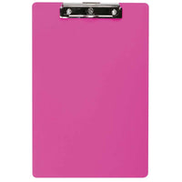 FM Clipboard Neon Pink Foolscap Transparent Plastic