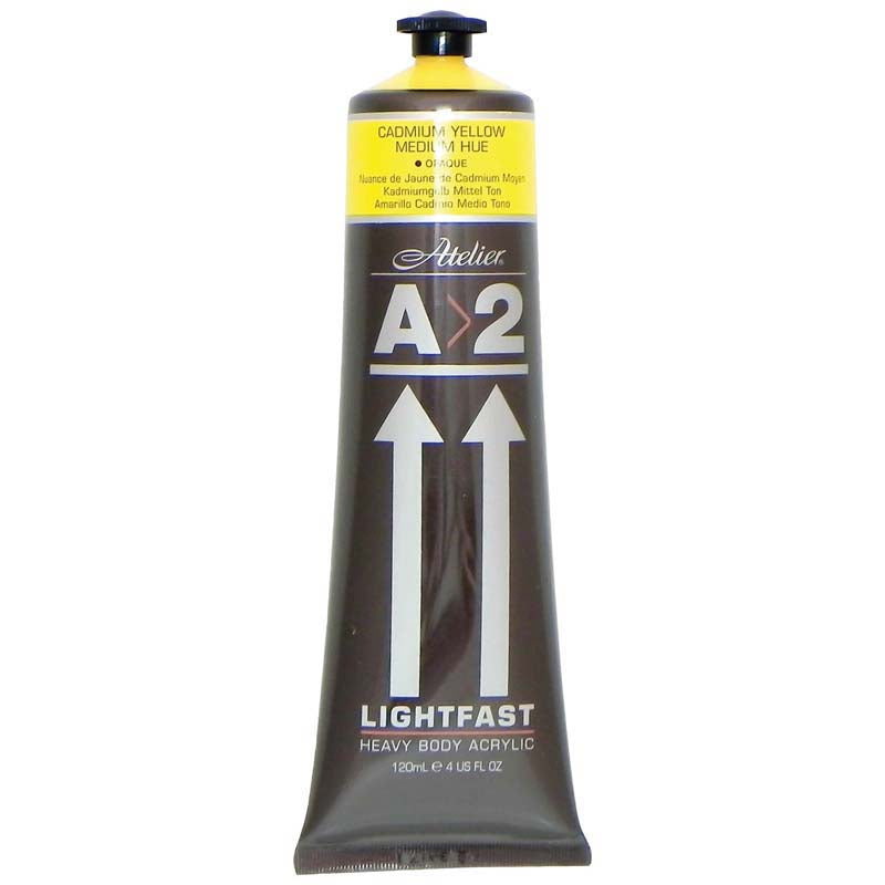 A2 Lightfast Heavybody Acrylic 120ml Cadmium Yellow Medium Hue