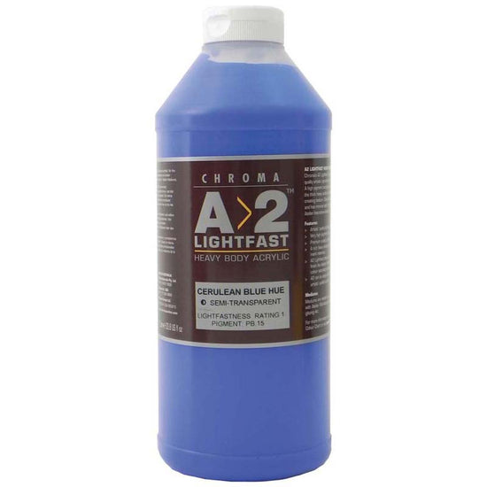 A2 Lightfast Heavybody Acrylic 1 Litre Cerulean Blue Hue