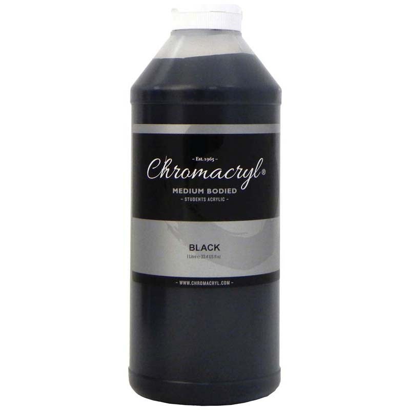 Chromacryl Acrylic Paint Student 1 Litre Black