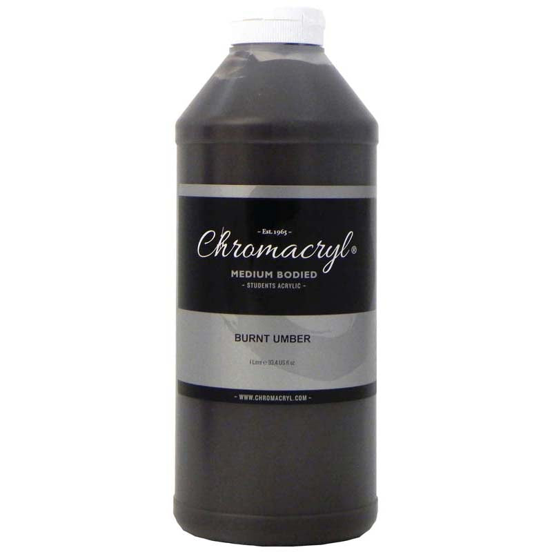 Chromacryl Acrylic Paint Student 1 Litre Burnt Umber