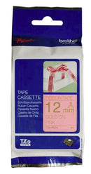 Brother TZe-RE34 12mm x 4m Gold on Pink Ribbon Tape