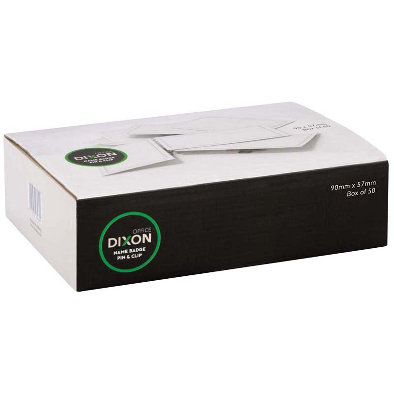 Dixon Name Tag Holder Pin And Clip Box 50