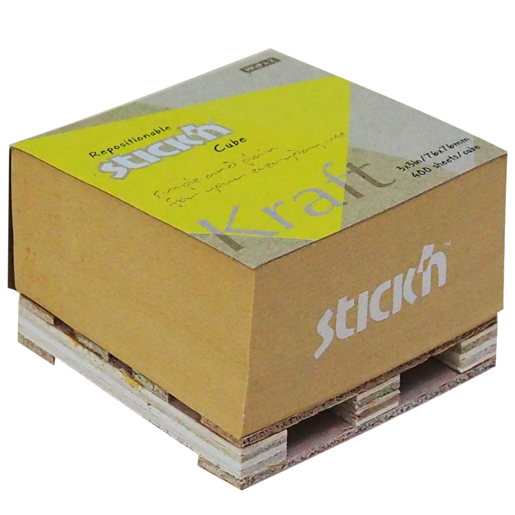 Stick'n Notes Cube 76x76mm 400 Sheets Kraft