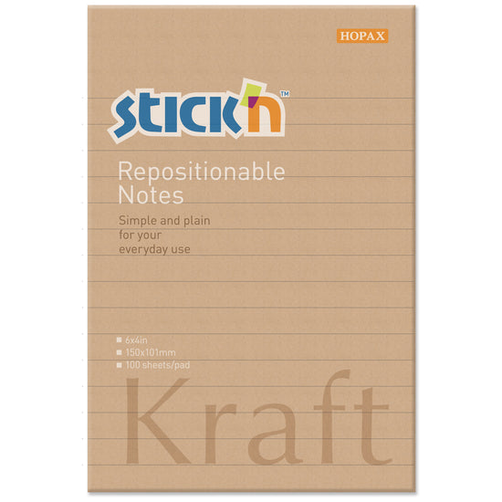 Stick'n Notes 150x101mm 100 Sheet Kraft