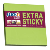 Stick'n Notes Extra Sticky 76x76mm 90 Sheet Neon Green