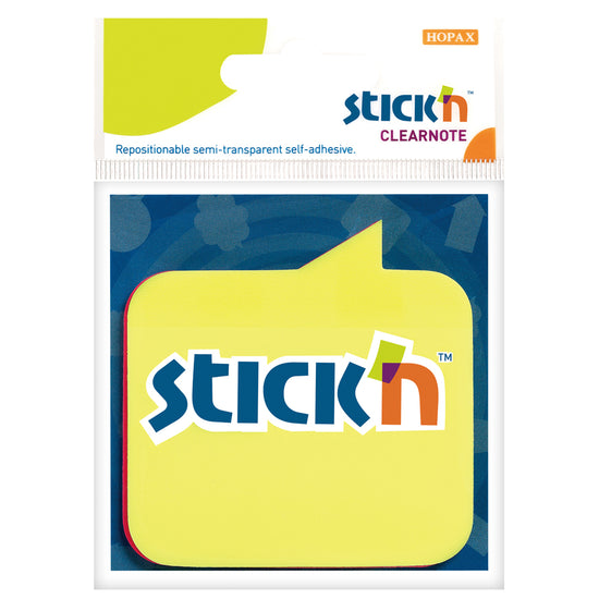 Stick'n Clearnotes Square Dialogue 76x76mm 60 Sheets Lemon Magenta 2 Pack