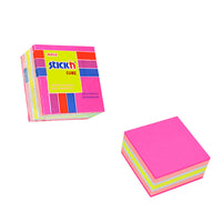 Stick'n Notes Cube 51x51mm 250 Sheets Neon & Pastel Mix Magenta Front