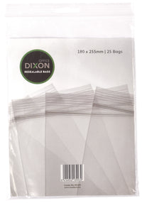 Dixon Resealable Bags Pack 25 180x255mm