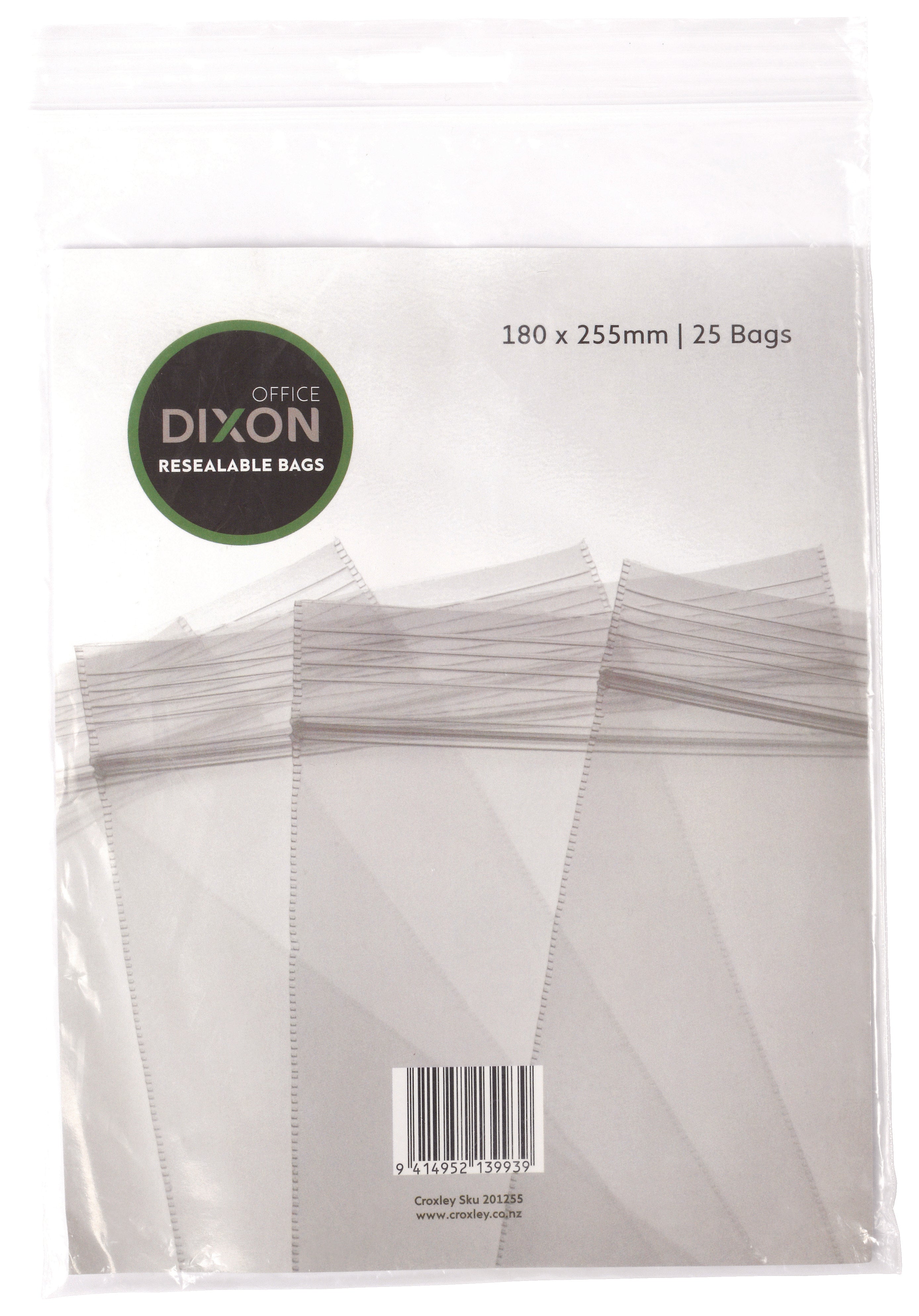 Dixon Resealable Bags Pack 25 180x255mm