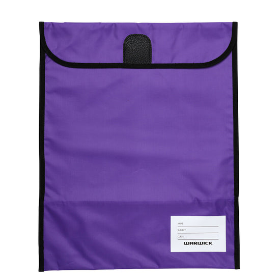 Warwick Homework Bag Medium 290x360mm Hook & Loop Purple
