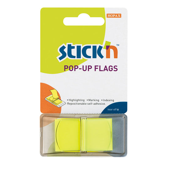 Stick'n Pop Up Flags 45x25mm 50 Sheets Neon Yellow