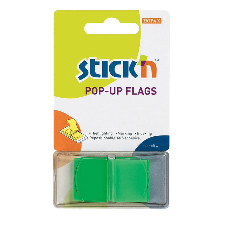 Stick'n Pop Up Flags 45x25mm 50 Sheets Neon Green