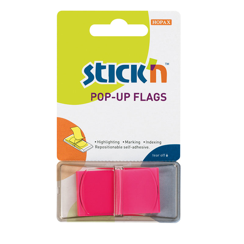 Stick'n Pop Up Flags 45x25mm 50 Sheets Neon Pink