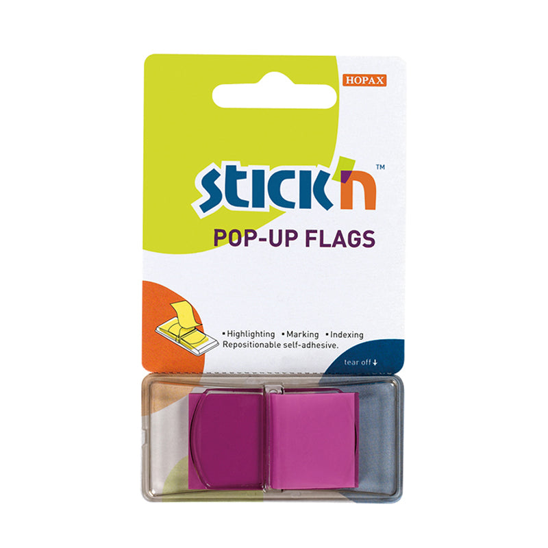 Stick'n Pop Up Flags 45x25mm 50 Sheets Neon Purple