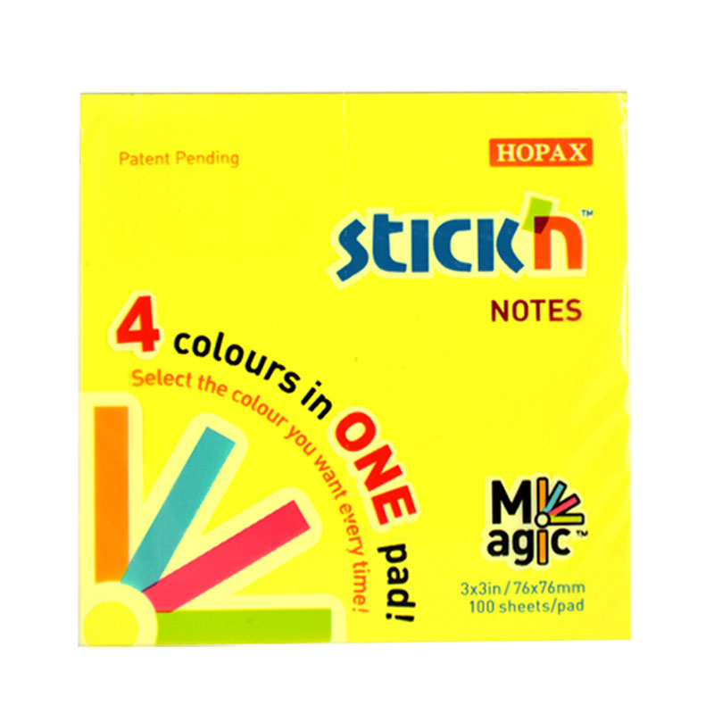 Stick'n Select Notes 76x76mm 100 Sheets 4 Colours Neon