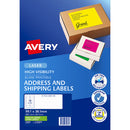Avery Shipping Label L7163FG Fl Green Laser 99.1x38.1mm 14up 25 Sheets
