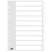 FM Indices A4 10 Tab Cardboard White