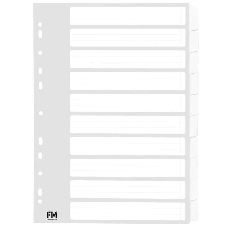 FM Indices A4 10 Tab Cardboard White