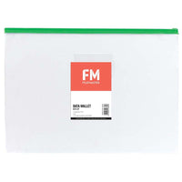 FM Data Wallet A4 Clear PVC With Zip Assorted
