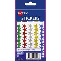 Avery Label Stars Small Assorted 90 Pack