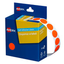 Avery Label Dispenser DMC14FR Red Fluoro Round 14mm 700 Pack