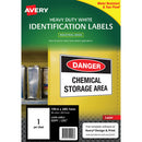 Avery Heavy Duty ID Label L7067 White Laser 199.6x289.1mm 1up 10 Sheets