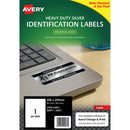 Avery Heavy Duty ID Label L6013 Silver Laser 208x295mm 1up 20 Sheets