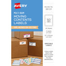 Avery Moving Labels 39131 Assorted Colours 97x45mm 3up 20 Sheets