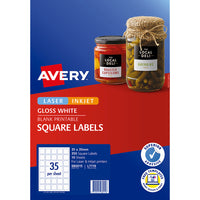 Avery Label L7119 Square White Glossy 35up 10 Sheets 35x35mm