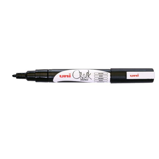 Uni Chalk Marker 0.9-1.3mm Bullet Tip Black PWE-3MS