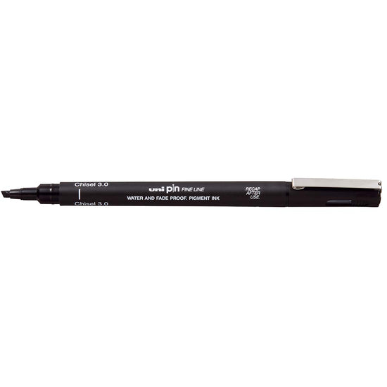 Uni Pin Fineline Permanent 3.0mm Chisel Tip Black