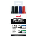 Uni Permanent Bullet Tip Marker 4 Piece Asstd 520