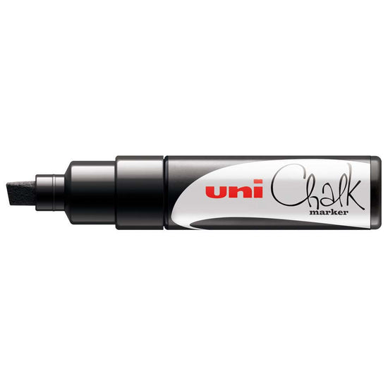 Uni Chalk Marker 8.0mm Chisel Tip Black PWE-8K