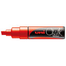 Uni Chalk Marker 8.0mm Chisel Tip Red PWE-8K