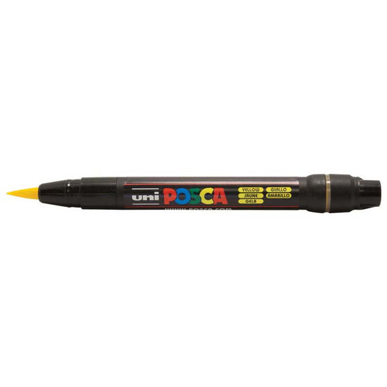 Uni Posca Marker 0.1-10.0mm Brush Tip Yellow PCF-350