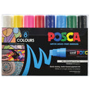 Uni Posca Marker 15.0mm Extra-Broad Chisel 8 Pack Assorted PC-17K