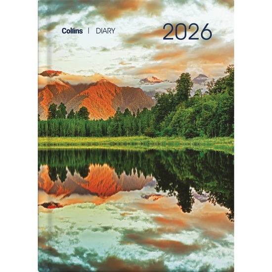 Collins A51 NZ Majestic Landscapes Day to Page Diary Even Year. Sold per 4s