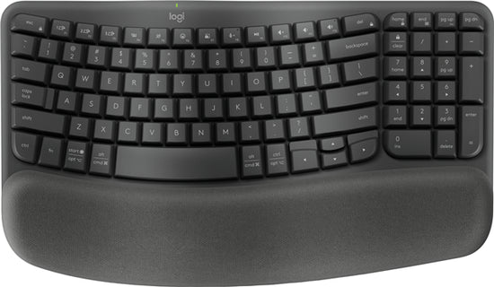 Logitech Wave Keys Wireless Ergo Keyboard - Black