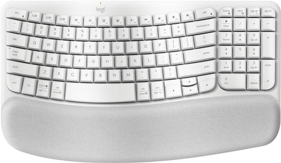 Logitech Wave Keys Wireless Ergo Keyboard - White