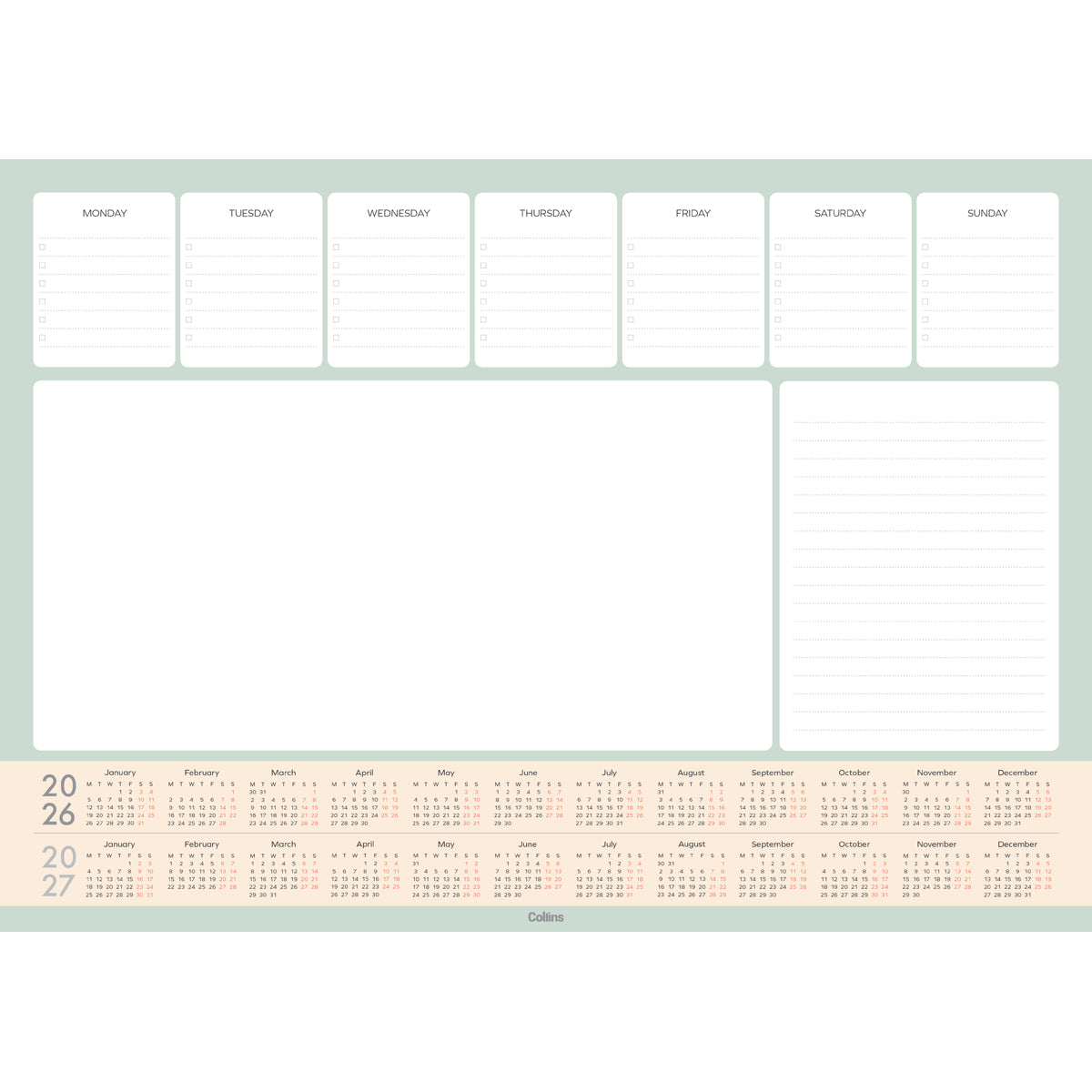 Collins A3 Desk Pad 50 Sheet Even Year