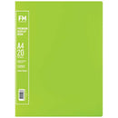 FM A4 Premium Display Book 20 Pocket Lime Green