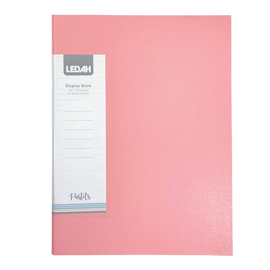 Ledah Pastels Display Book A4 Pink 20 Pocket