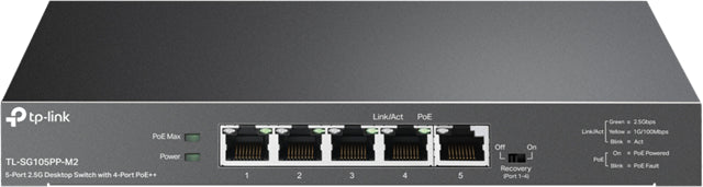 TP-Link SG105PP-M2 5 Port 2.5 Gigabit Switch Steel Case PoE