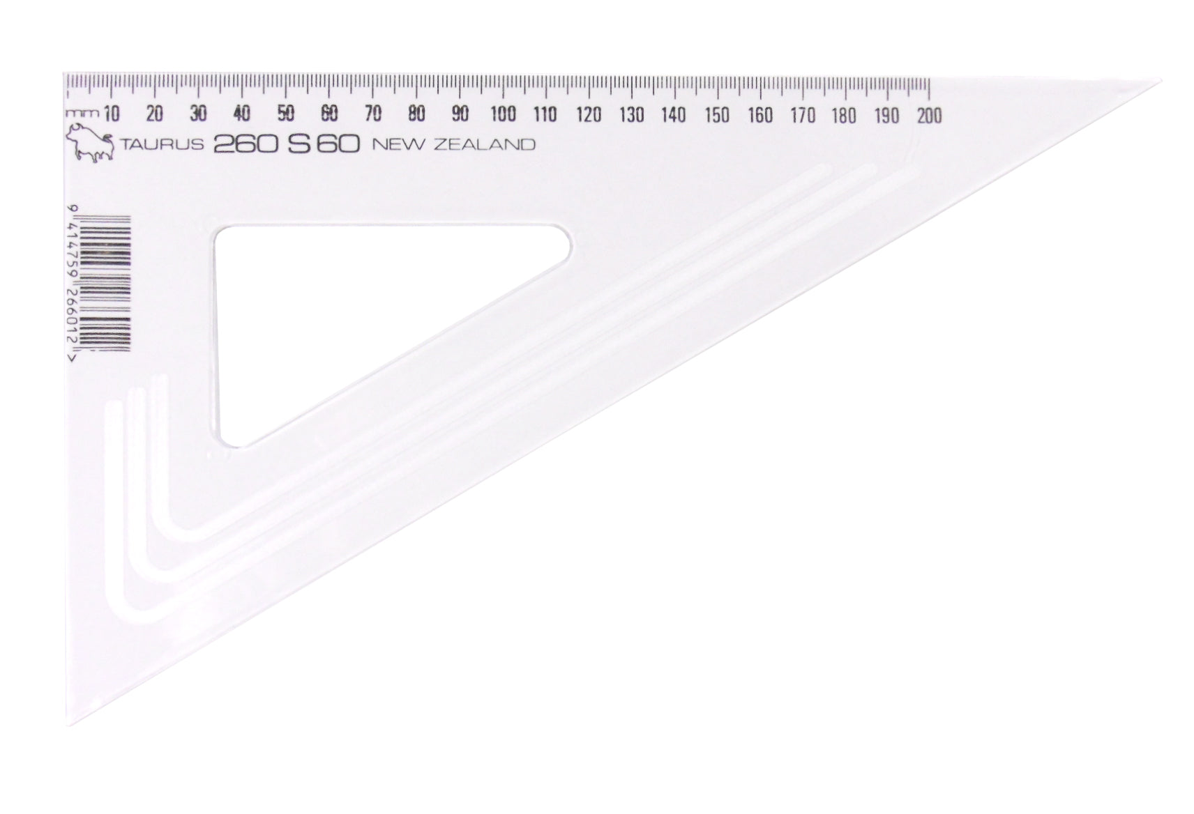 Taurus Set Square 26cm 60 Degree Straight Edge
