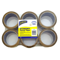 Sellotape Economy Parcel Tape Tan 6 Pack