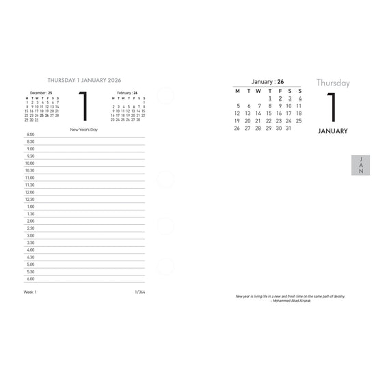 Collins Calendar Refill 13E Side Opening Even Year